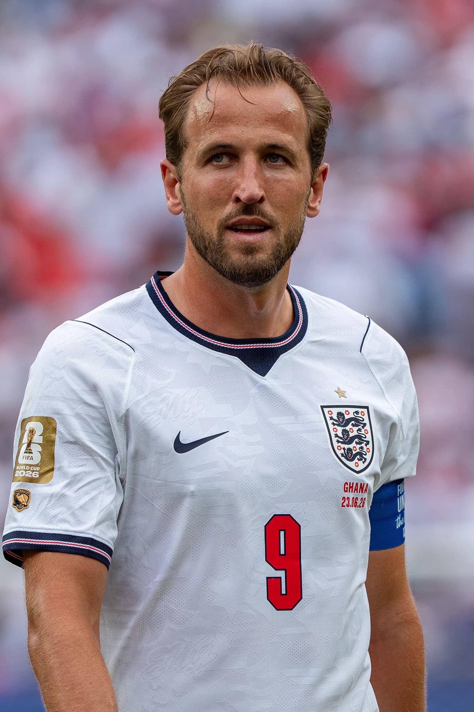 Harry Kane playing for England against Ghana at the 2026 FIFA World Cup
