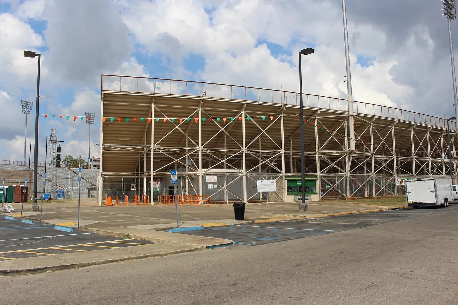 The lower east face of Bragg Memorial Stadium at Florida A&M University.