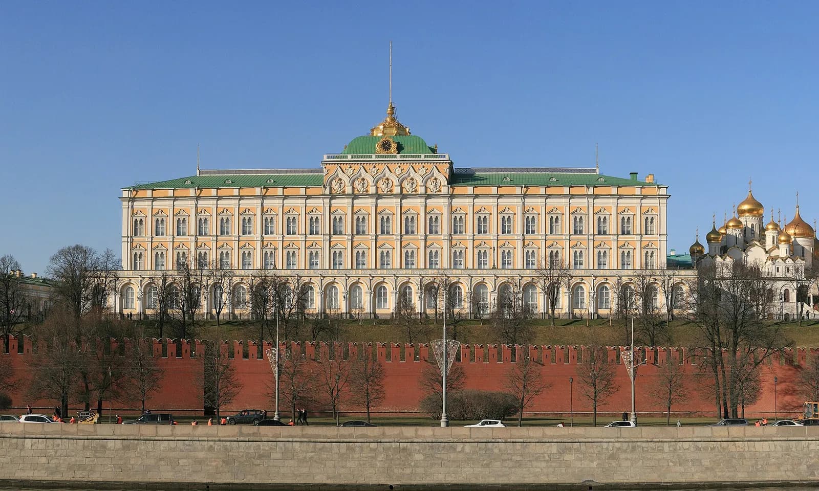 The Grand Kremlin Palace in Moscow, seen from across the river.