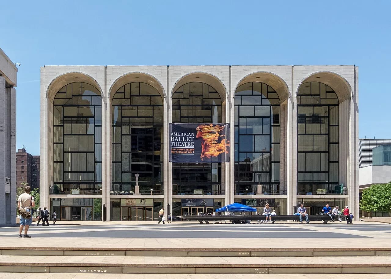 Exterior of the Metropolitan Opera House at Lincoln Center in Manhattan