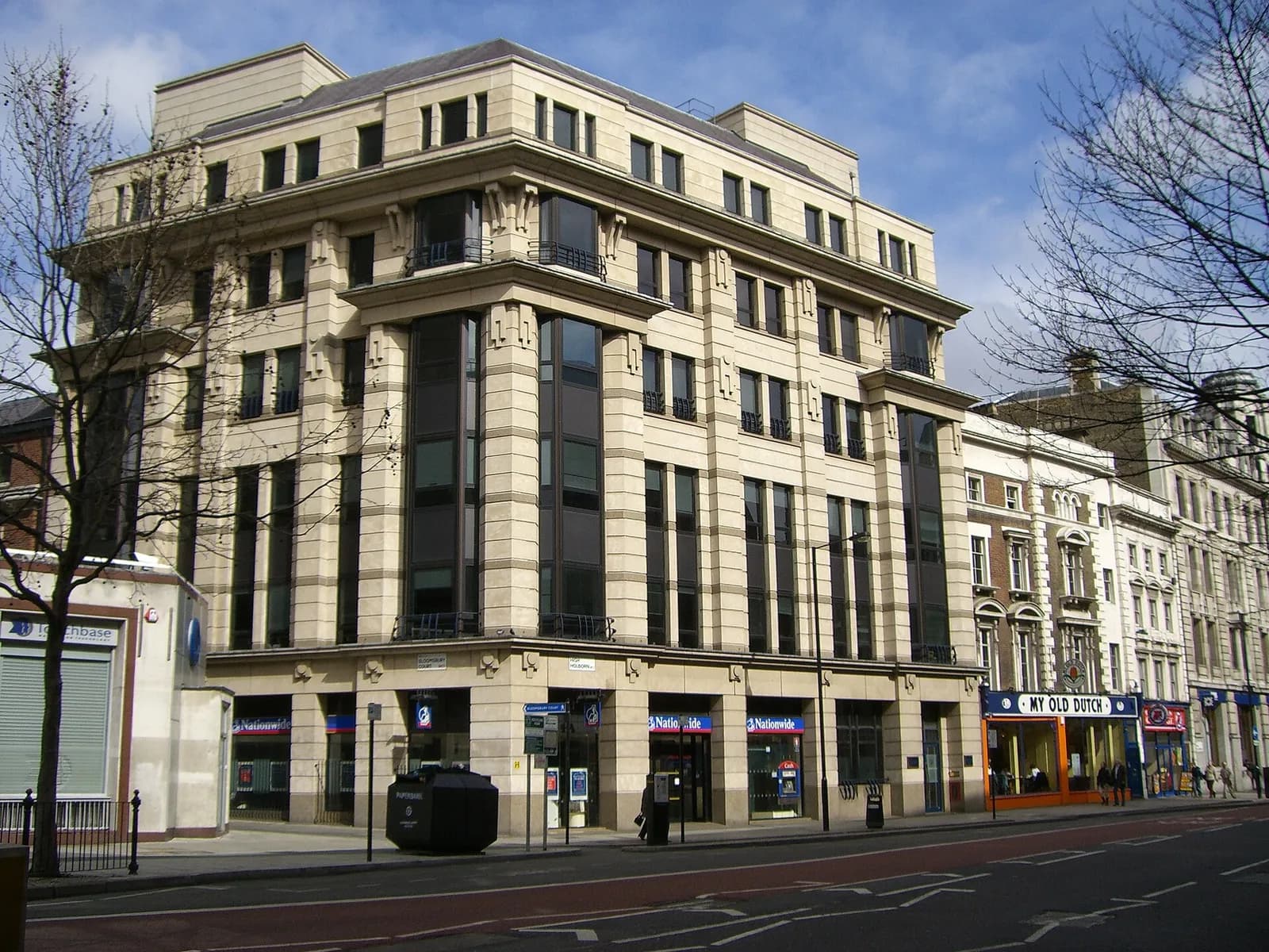 Nationwide Building Society building on High Holborn, London, at the former British Museum tube station site.