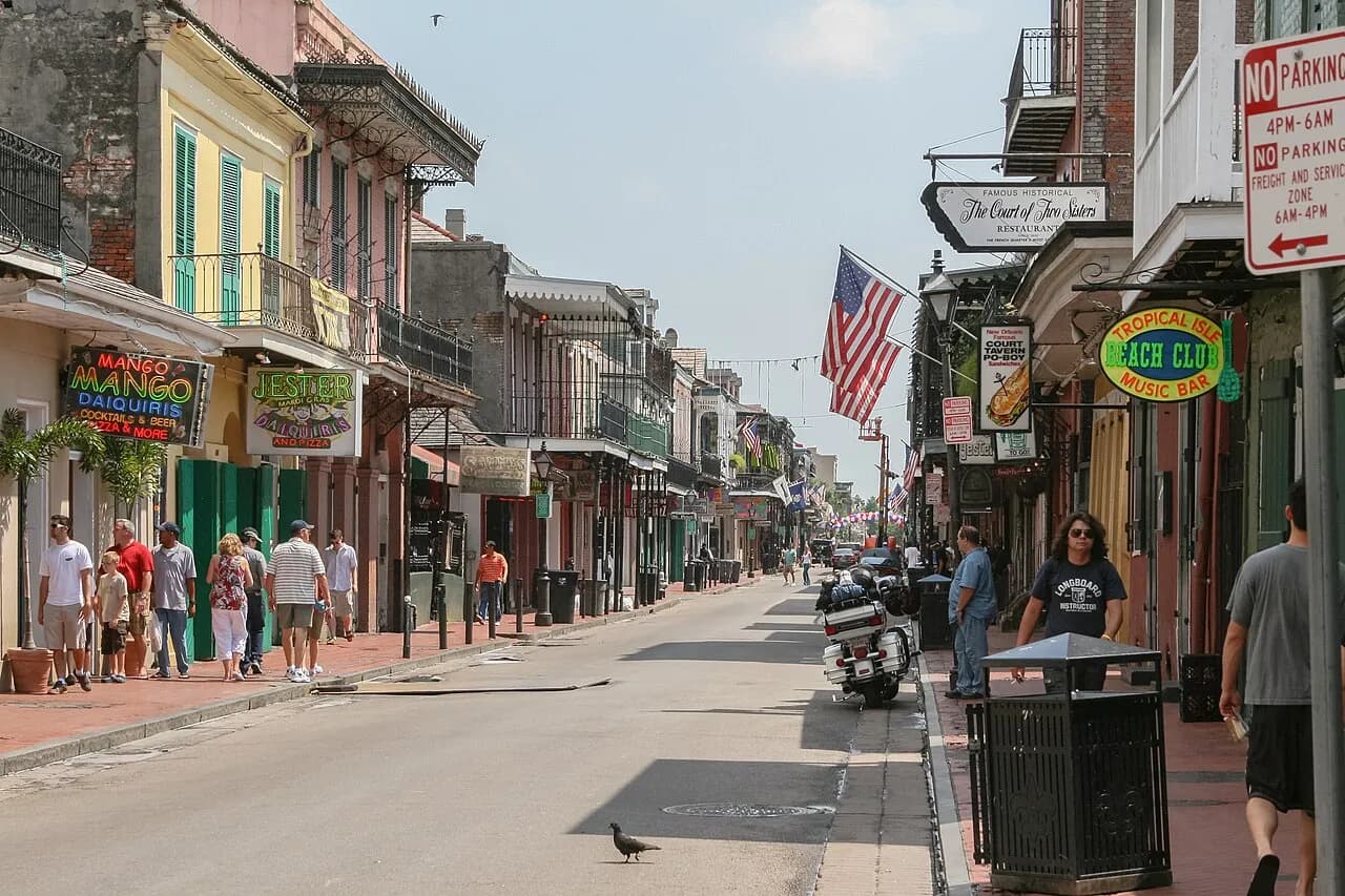 Bourbon Street in the French Quarter of New Orleans in 2008