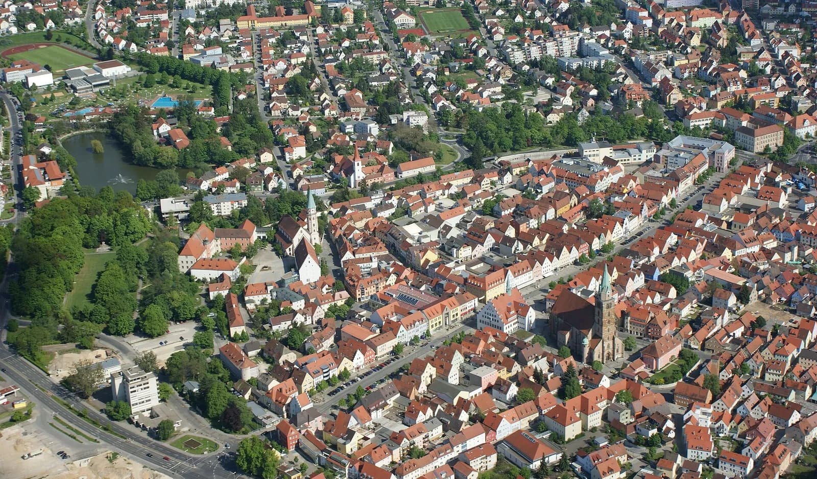 Aerial view of Neumarkt in der Oberpfalz