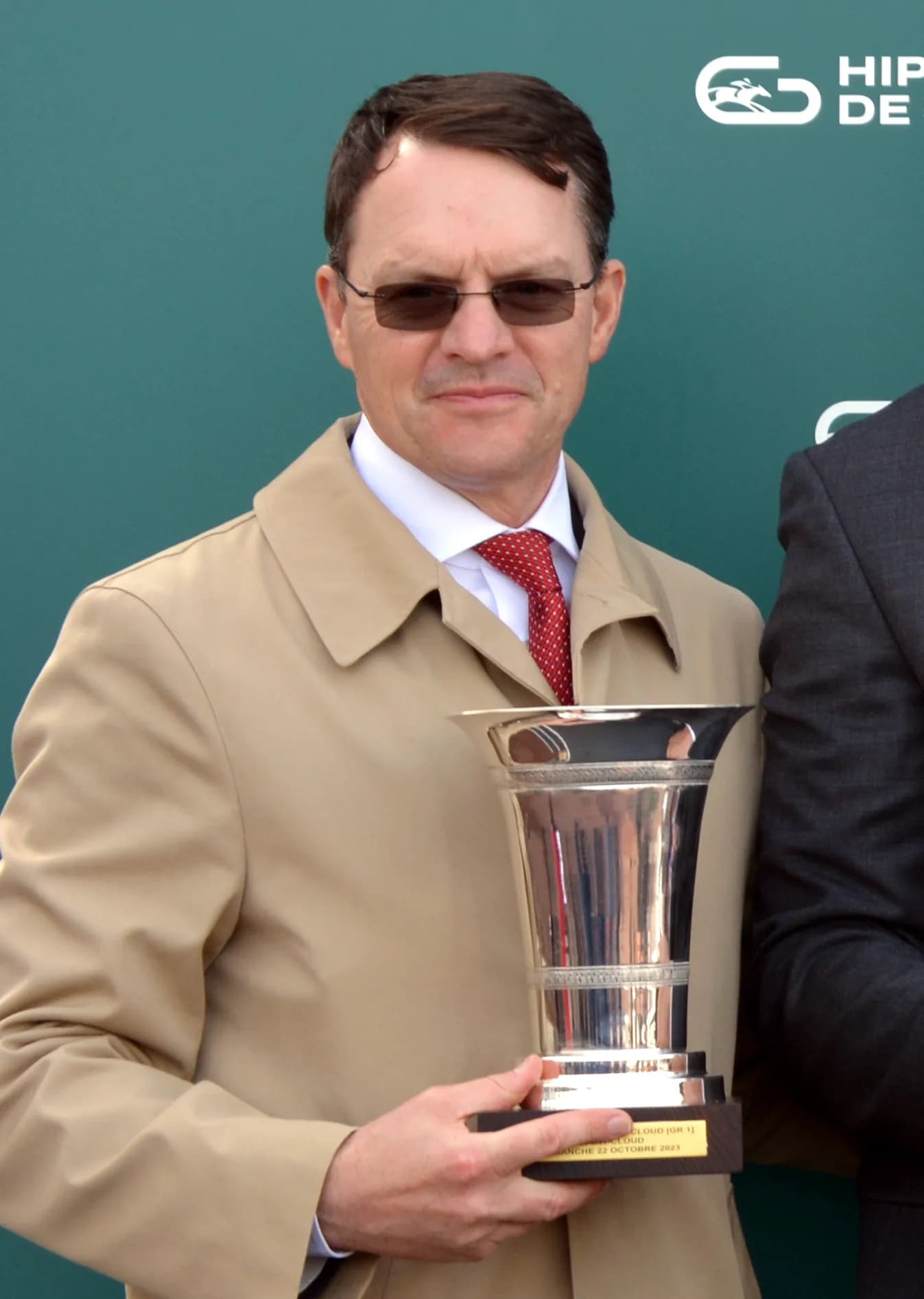 Aidan O’Brien at a horse-racing prize ceremony in Saint-Cloud in 2023