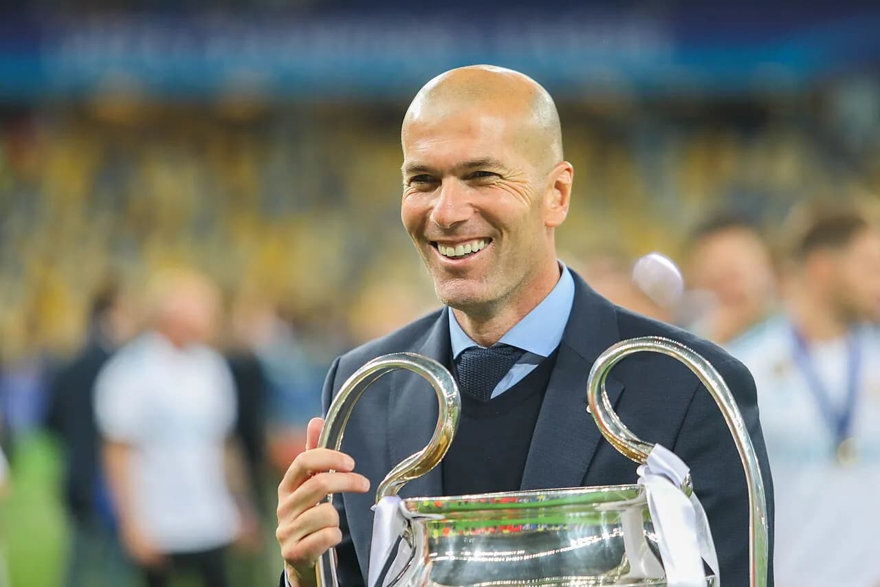 Zinedine Zidane at the 2018 UEFA Champions League final in Kyiv