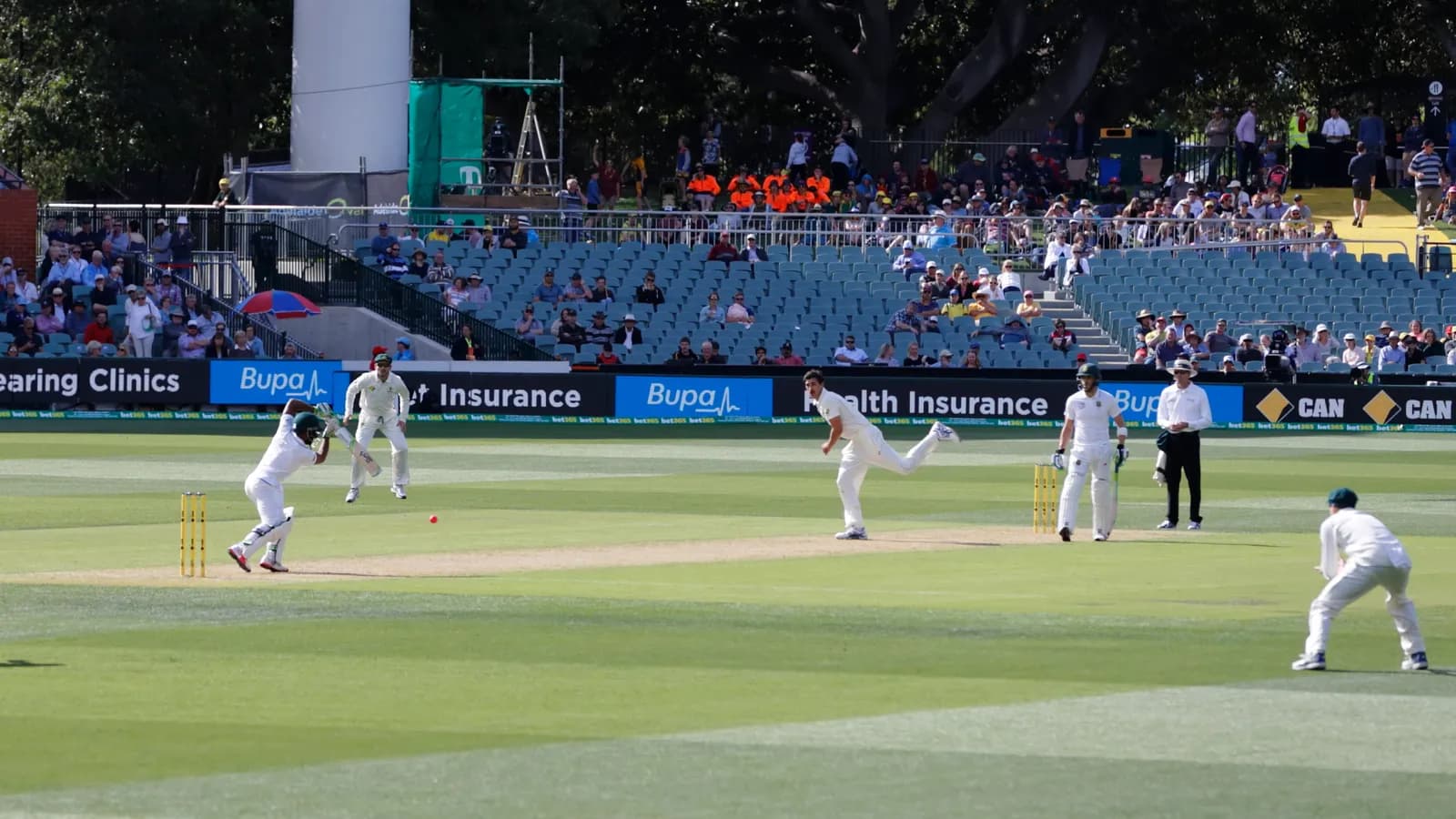 Temba Bavuma batting as Mitchell Starc bowls during a 2016 cricket match.