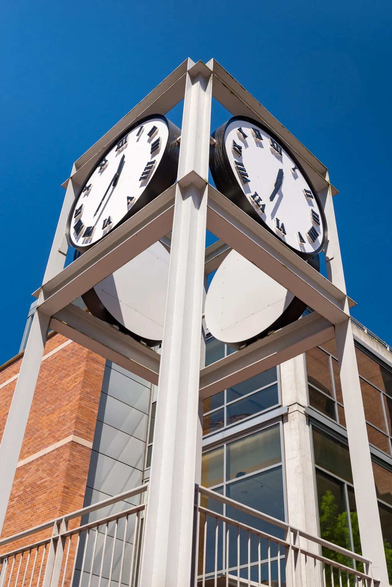 Clock tower on the Portland State University campus in Portland, Oregon.