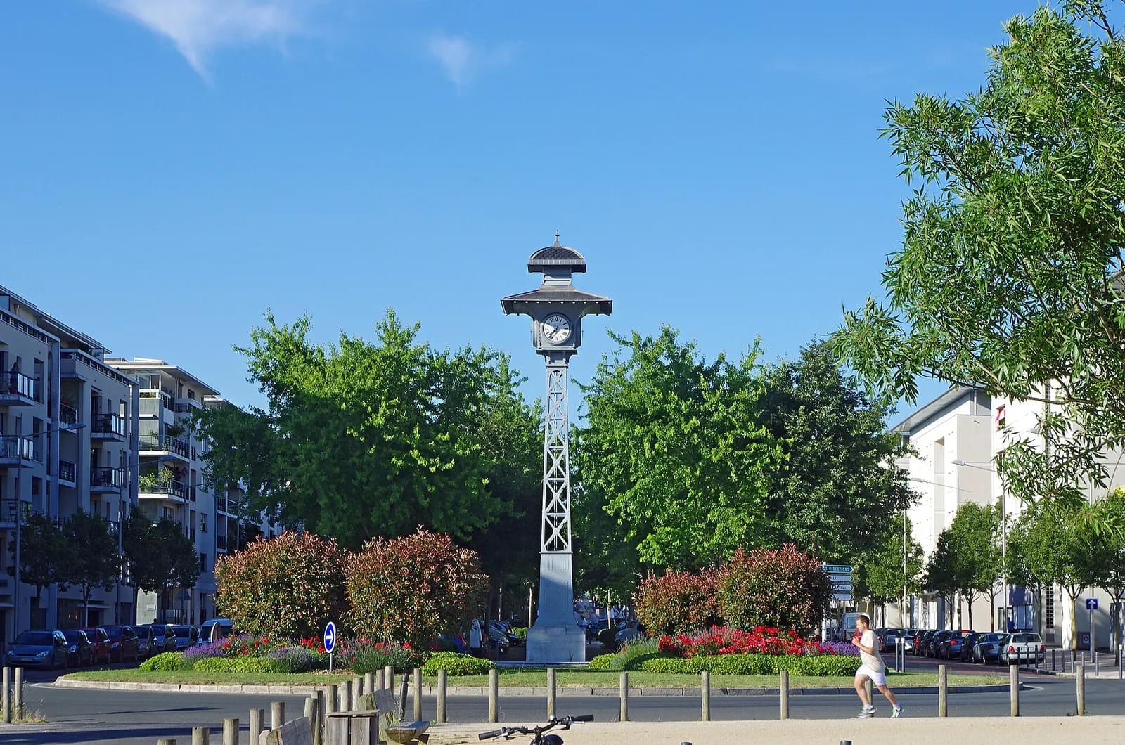 Historic clock tower at Front-de-Maine in Angers, France.