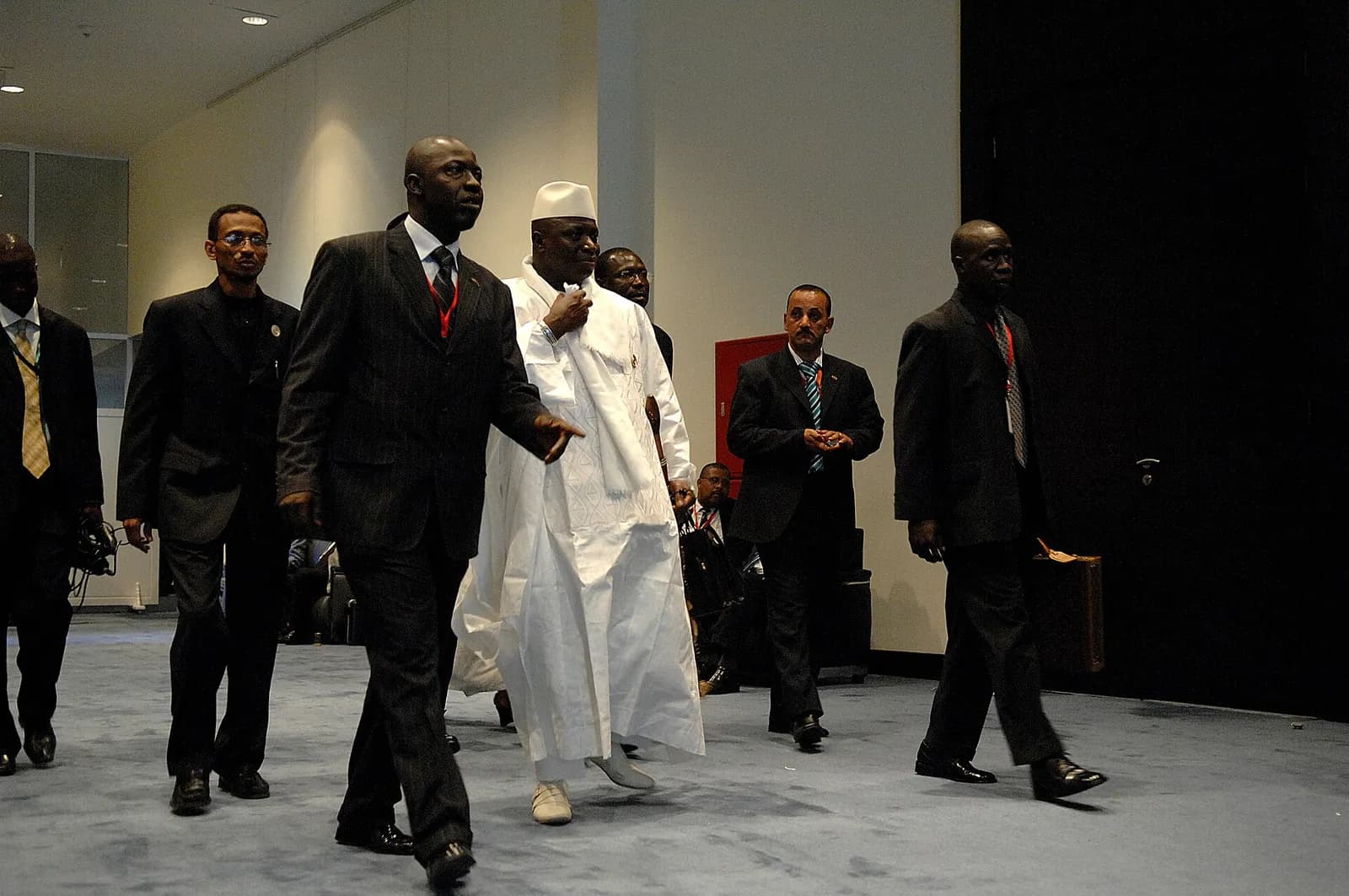Yahya Jammeh walks to a meeting during an African Union summit in Sharm El Sheikh, Egypt.