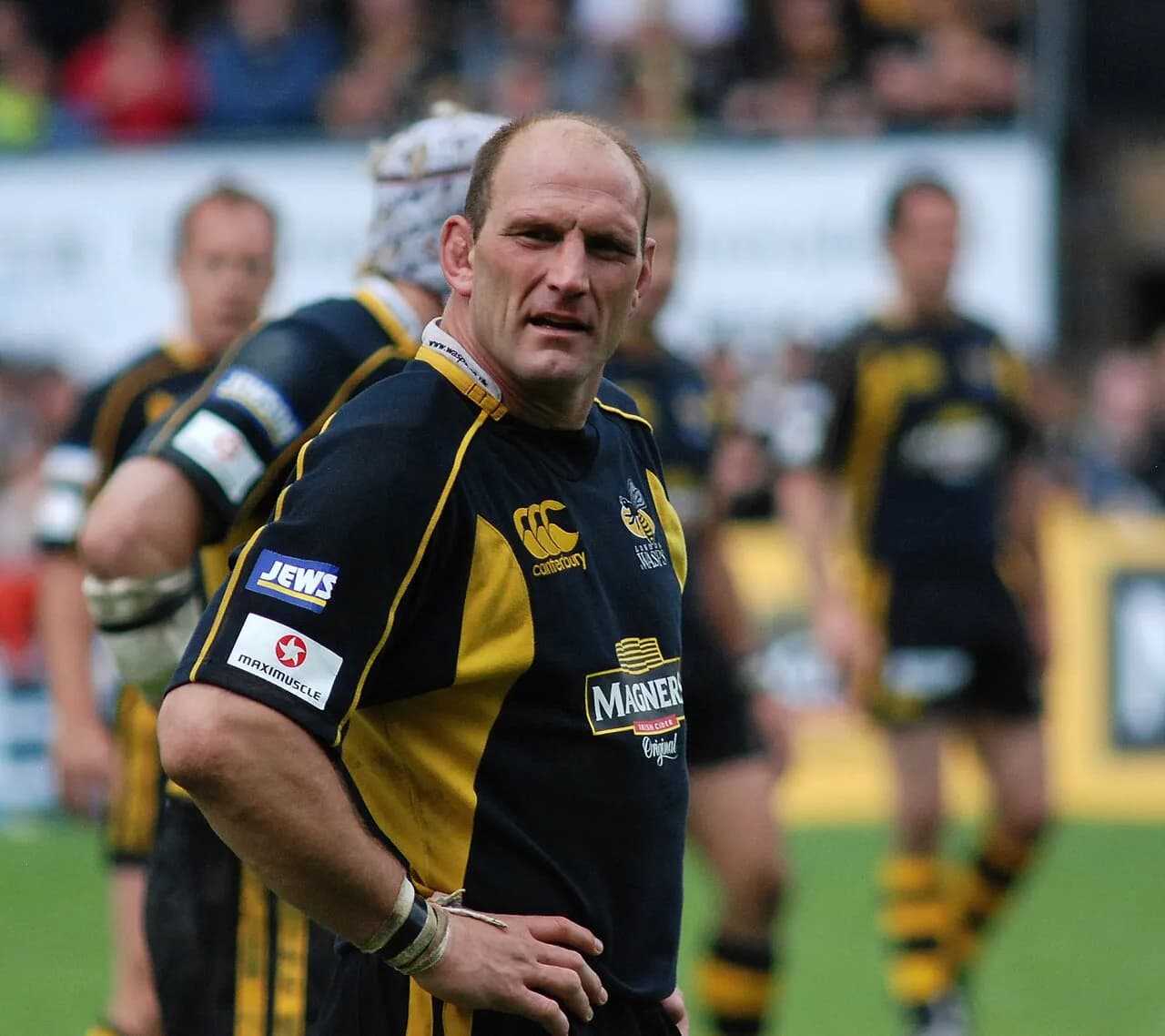 Lawrence Dallaglio playing rugby for London Wasps in 2008