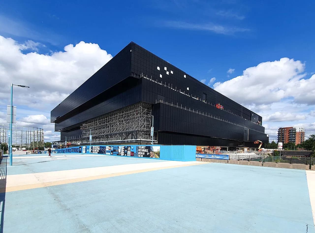Exterior of the Co-op Live arena in Manchester in 2023