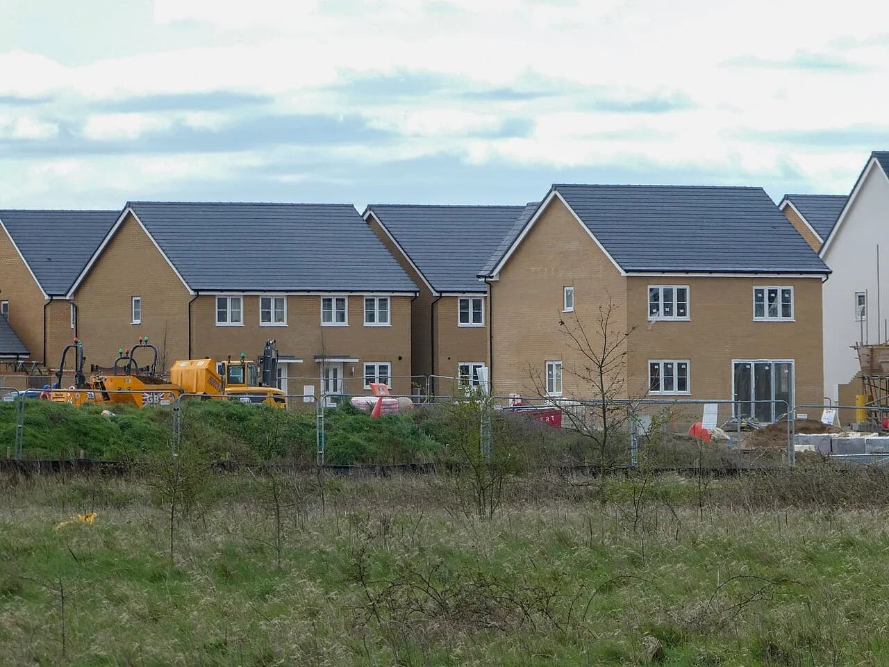 New-build houses on the Birch Gate estate in Wymondham, Norfolk