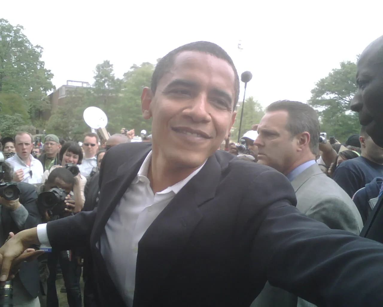 Barack Obama at a rally in Atlanta in 2007.