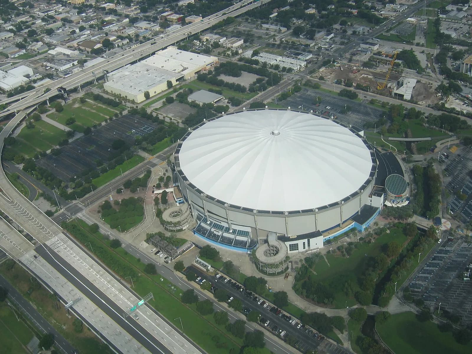 Aerial view of Tropicana Field in St. Petersburg, Florida.