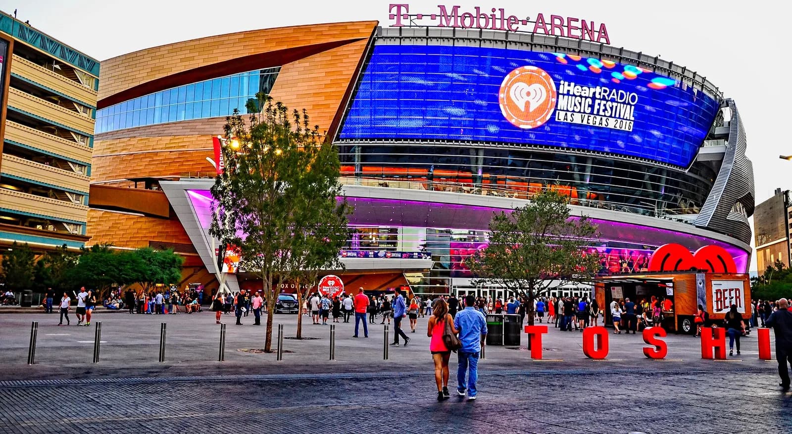 Exterior of T-Mobile Arena on the Las Vegas Strip.
