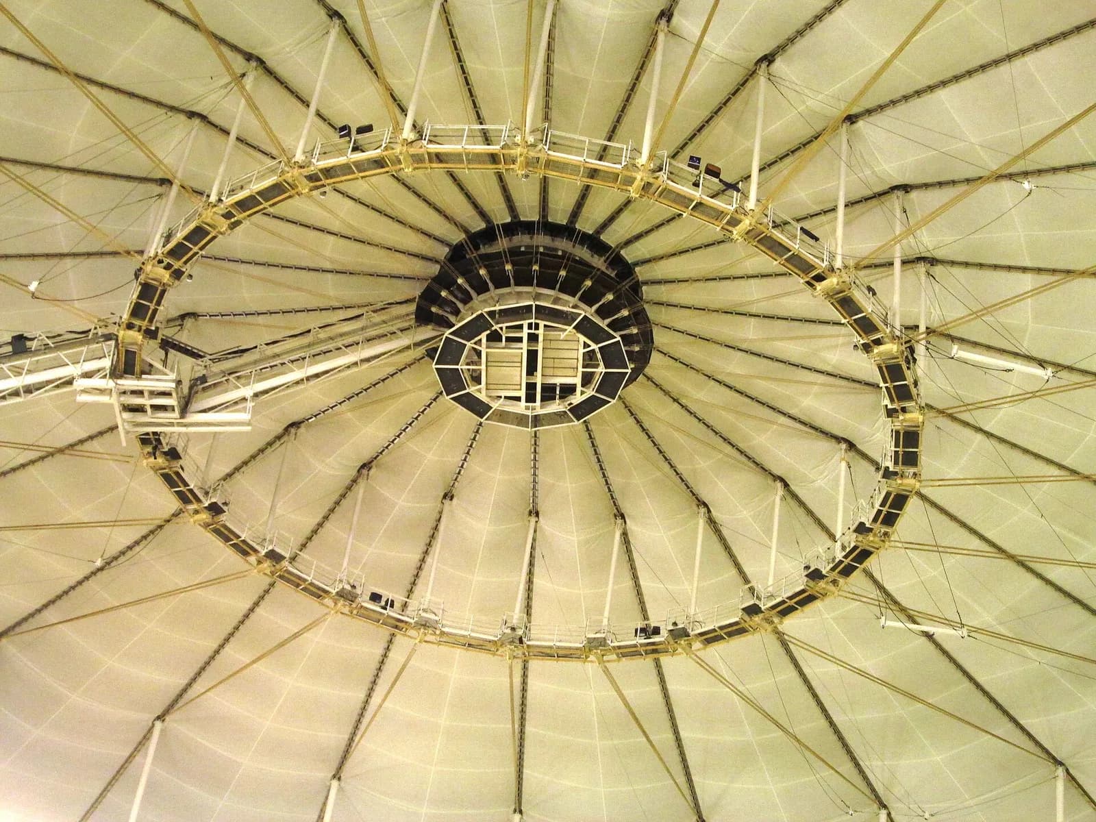 Interior view of part of Tropicana Field’s roof.