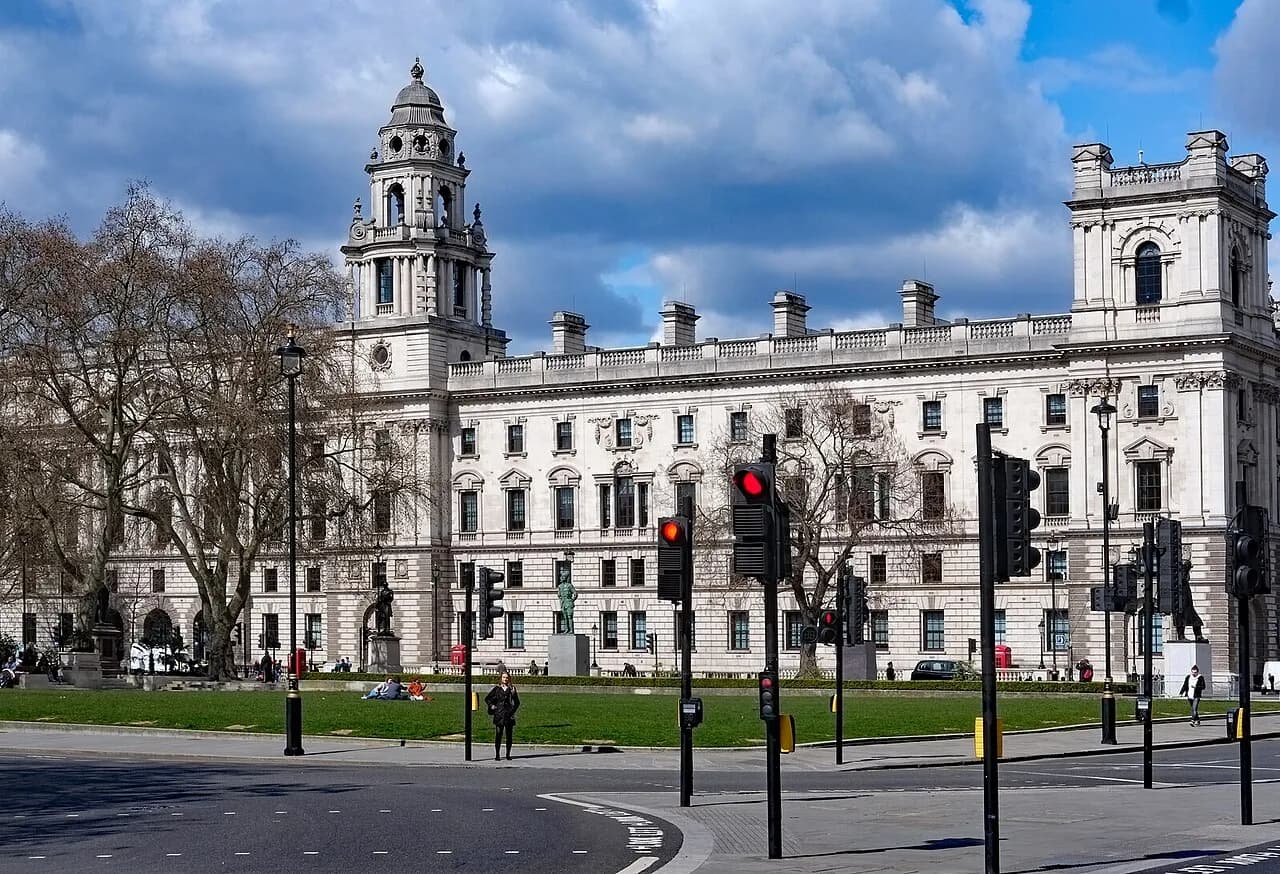 HM Treasury building in Westminster, London