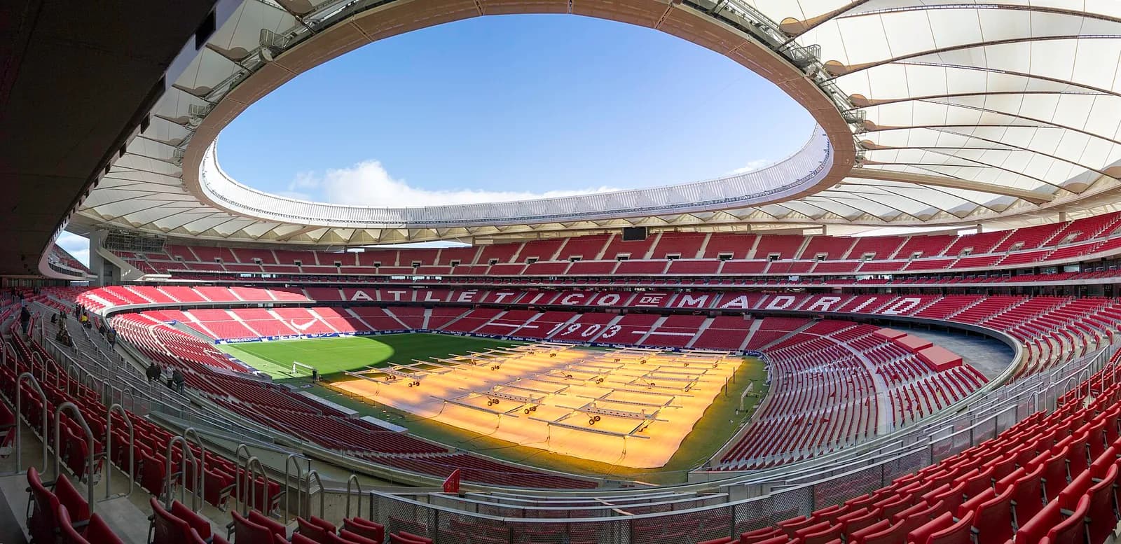 Panoramic view of the Metropolitano stadium in Madrid.