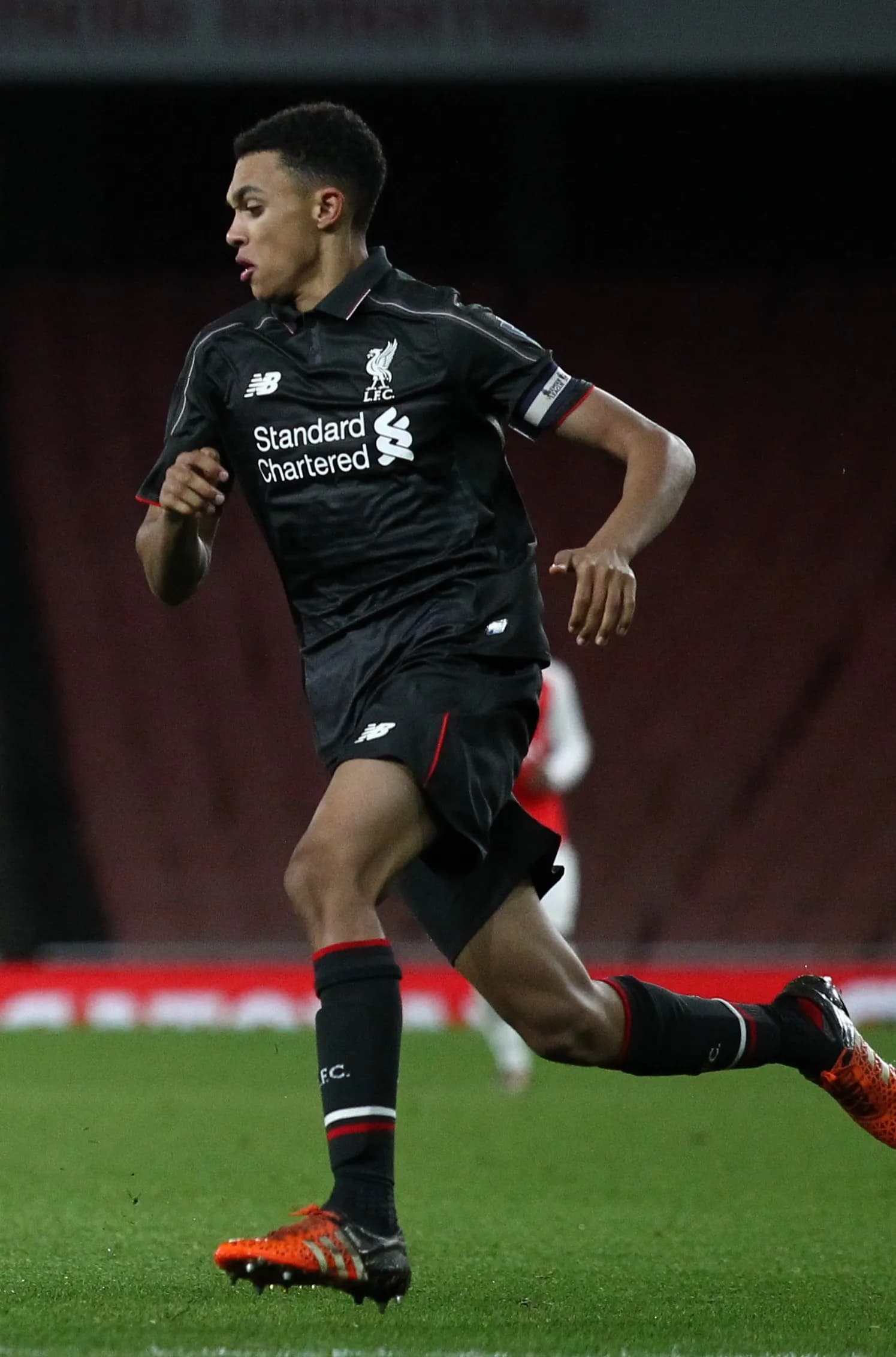 Trent Alexander-Arnold playing for Liverpool U18s against Arsenal in 2016