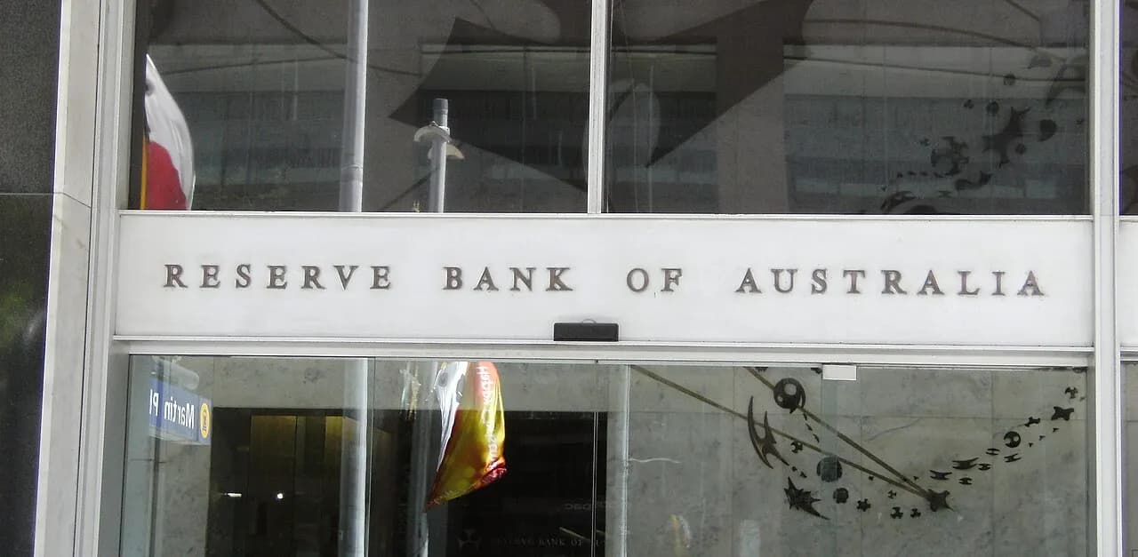 Reserve Bank of Australia sign on its Sydney building
