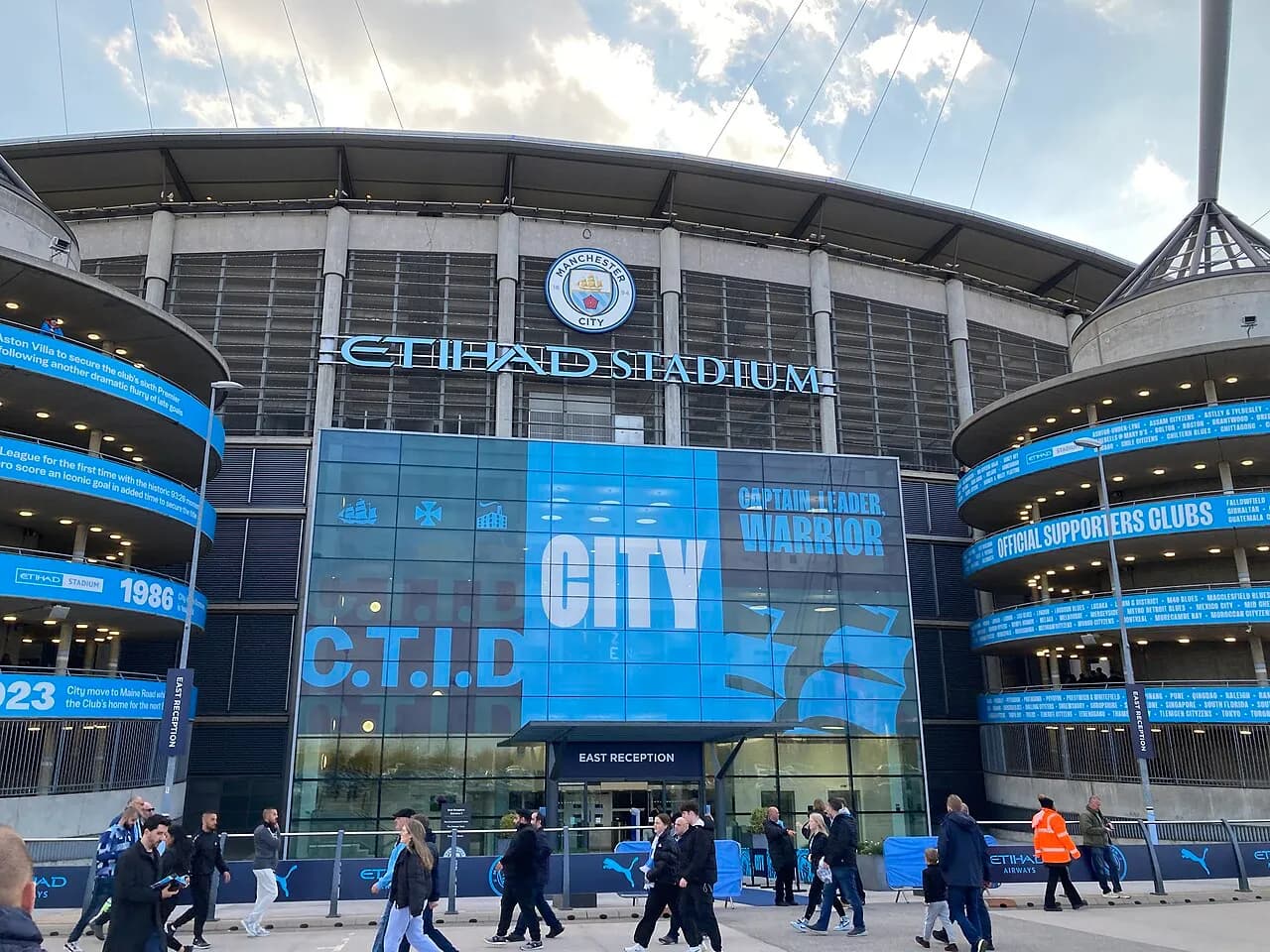 Etihad Stadium, Manchester City's home ground, photographed in 2023