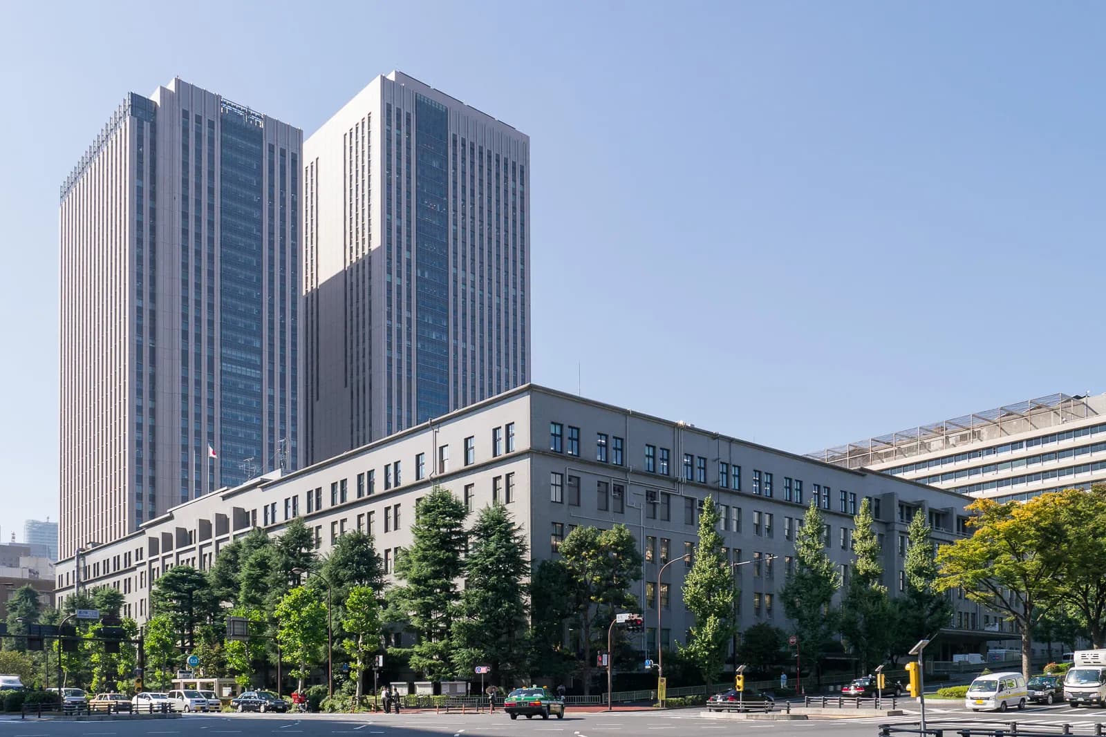 Exterior of Japan’s Ministry of Finance building in Kasumigaseki, Tokyo.