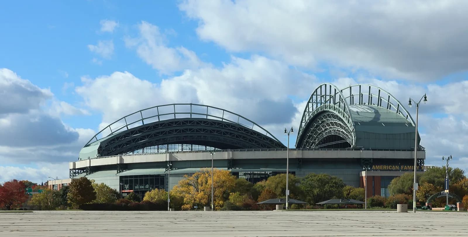 American Family Field in Milwaukee, viewed from outside.