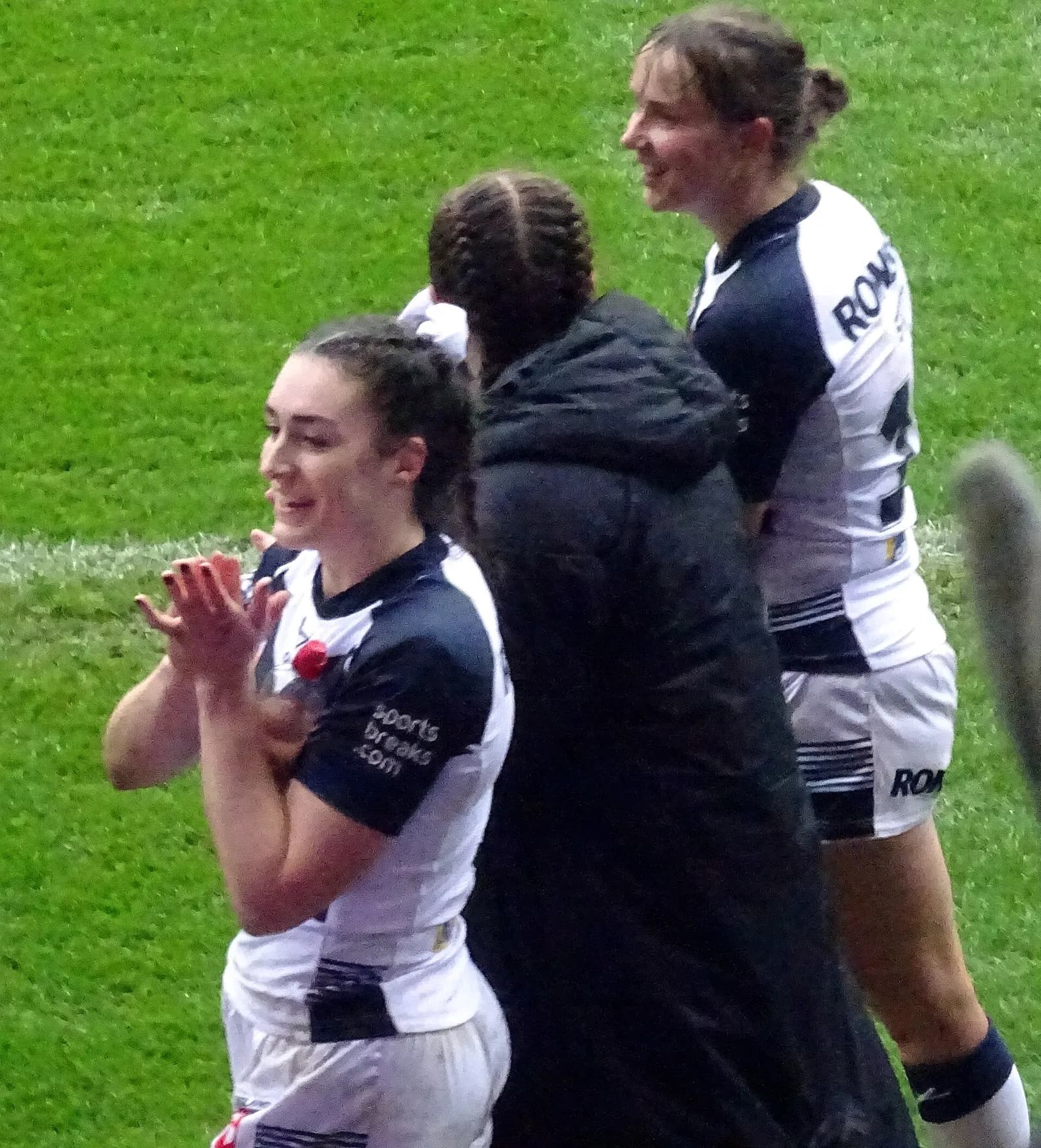 England women’s rugby league players on the field