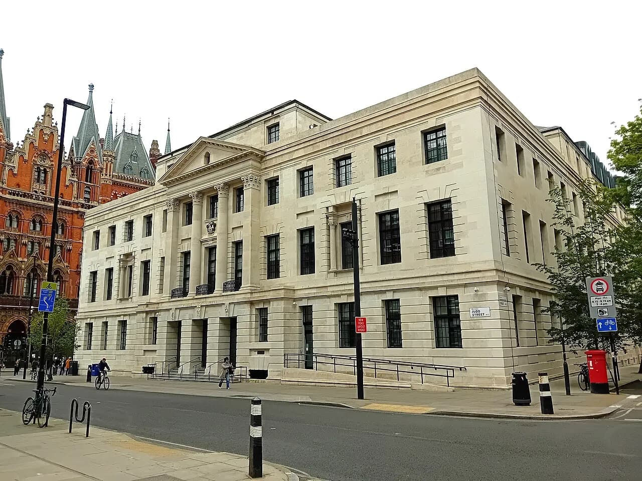 Exterior of Camden Town Hall on Judd Street in London