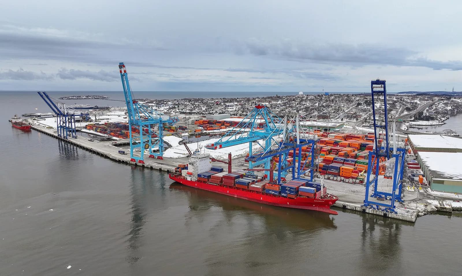 View of the Port of Saint John in New Brunswick, Canada.