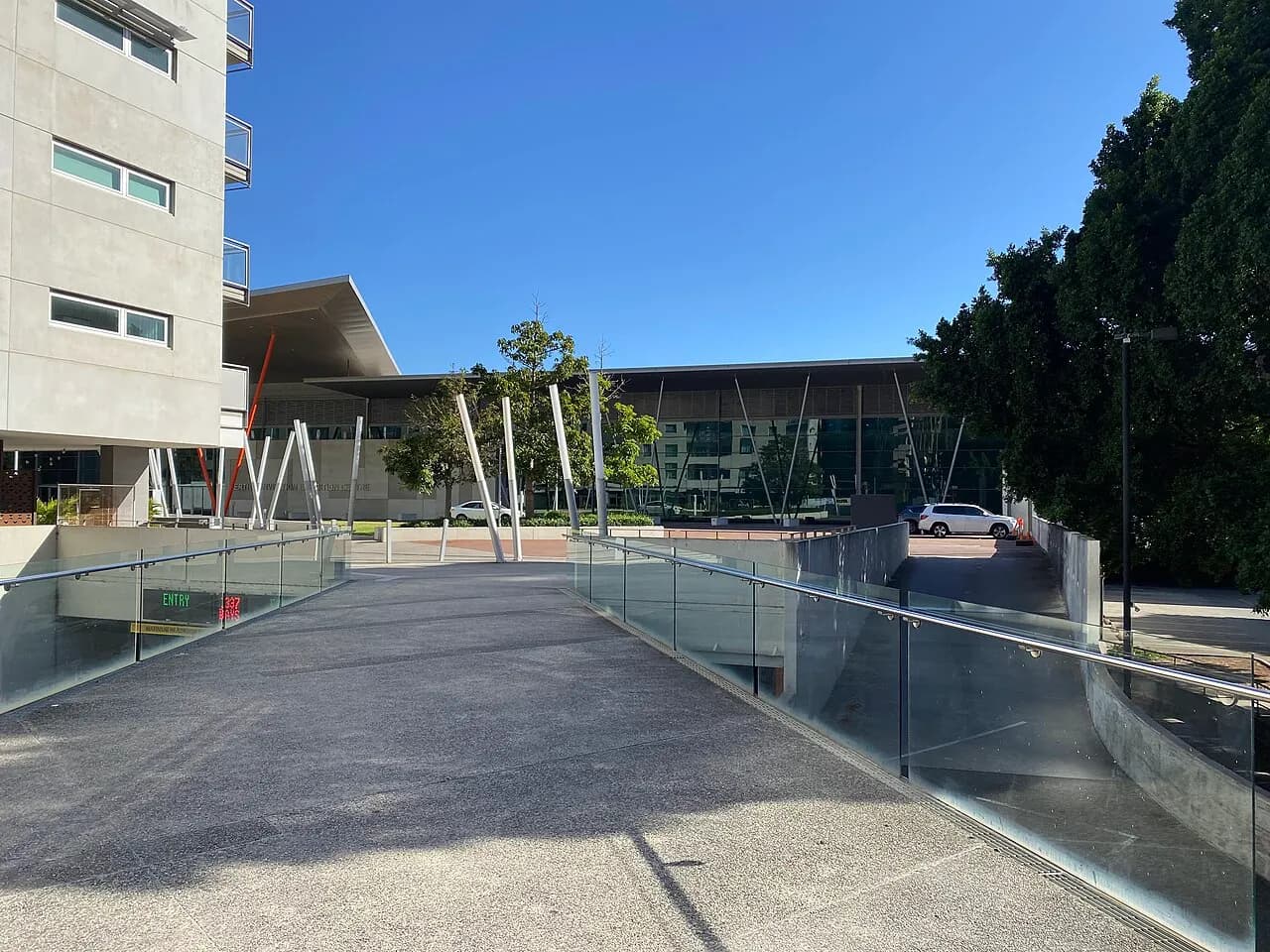 Exterior view of the Perth Convention and Exhibition Centre in central Perth