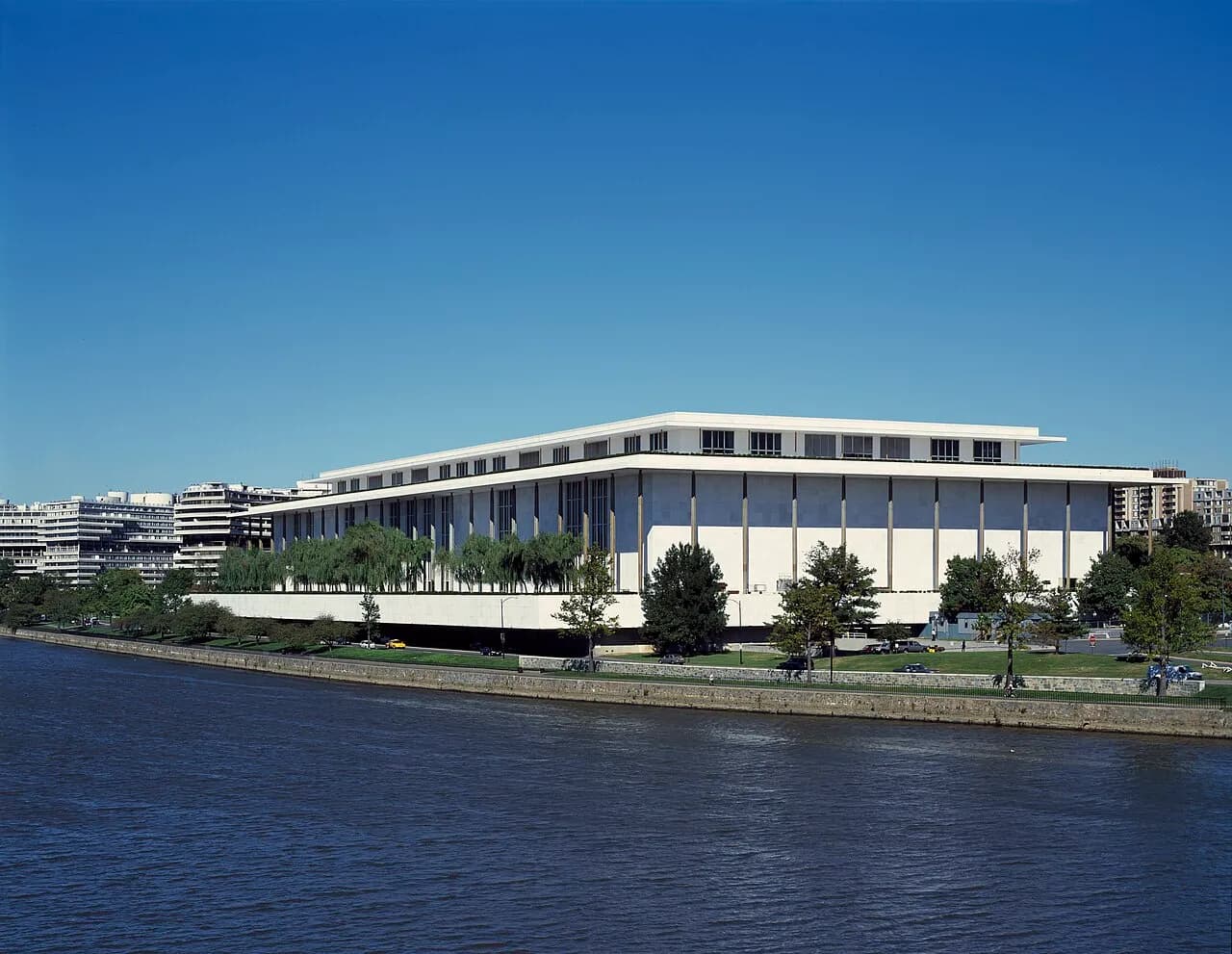 Exterior of the John F. Kennedy Center for the Performing Arts in Washington, D.C.
