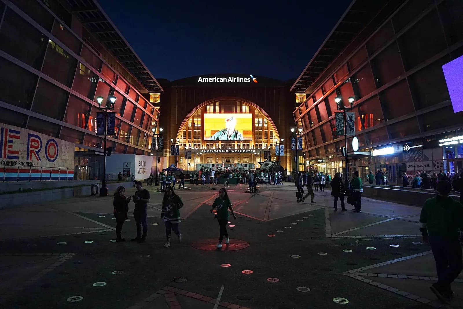 Exterior of the American Airlines Center in Dallas.