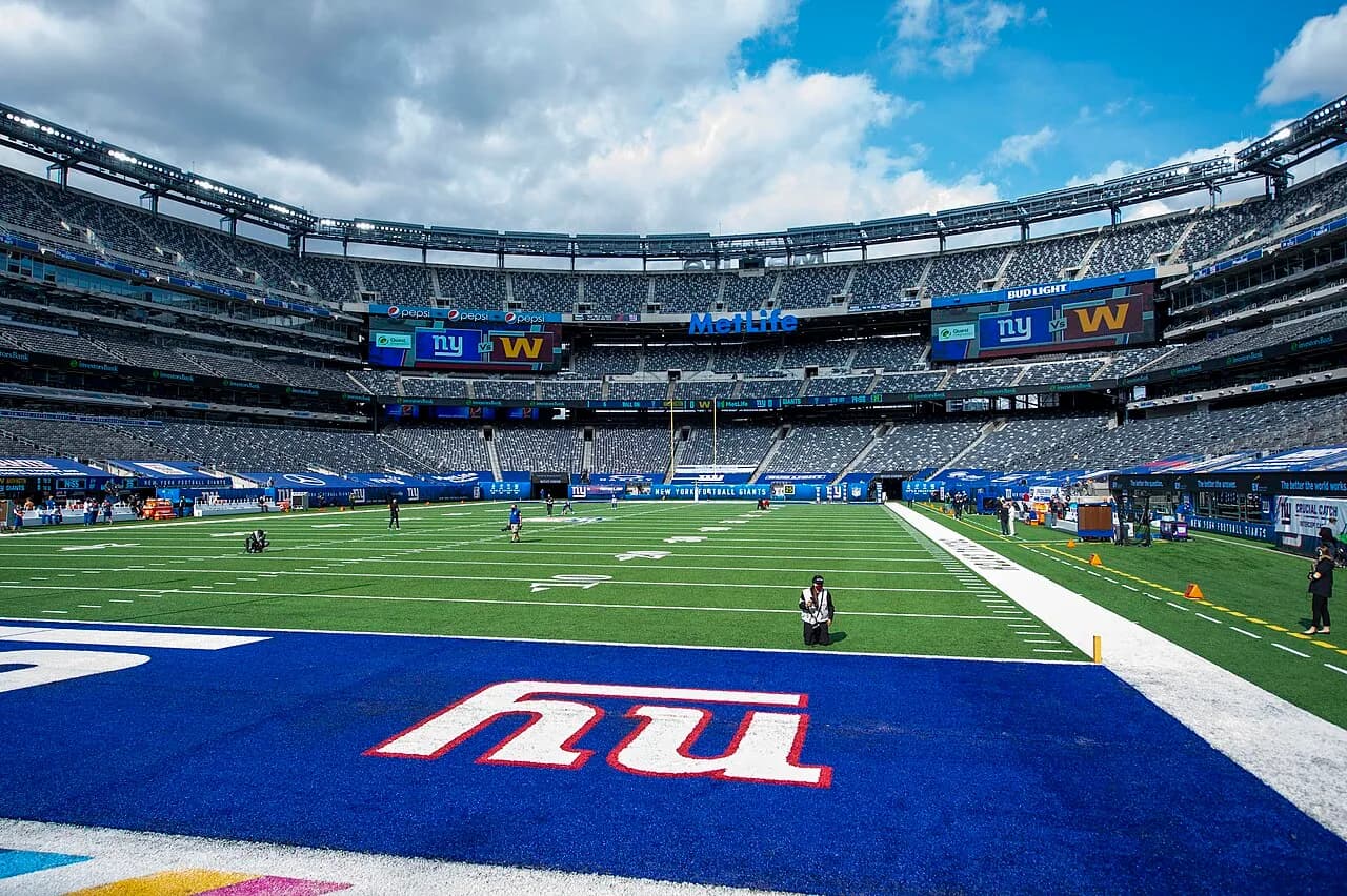 View of MetLife Stadium during a New York Giants game in 2020