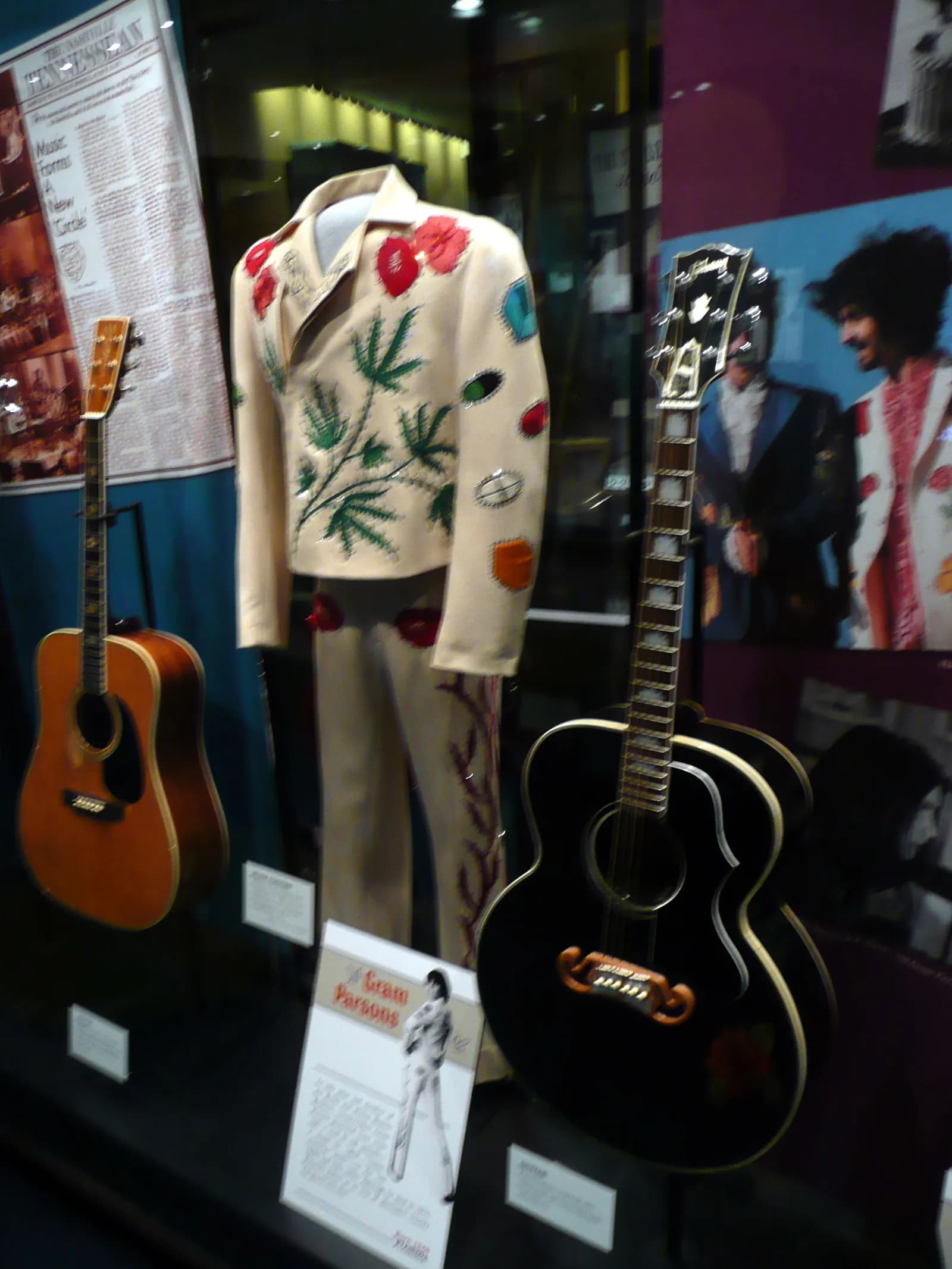 Gram Parsons’ Nudie suit displayed at the Country Music Hall of Fame in Nashville.
