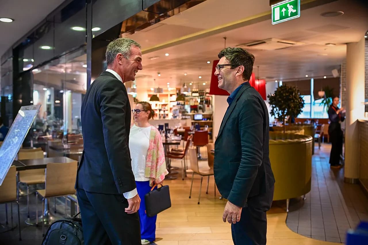 Andy Burnham meets Peter Kyle in Manchester in July 2024
