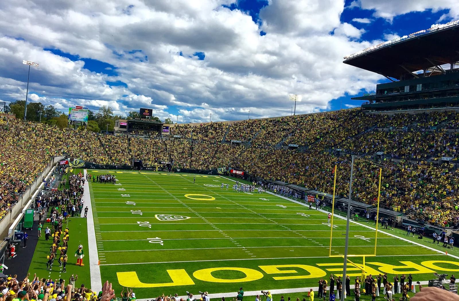 The field at Autzen Stadium in Eugene, Oregon.