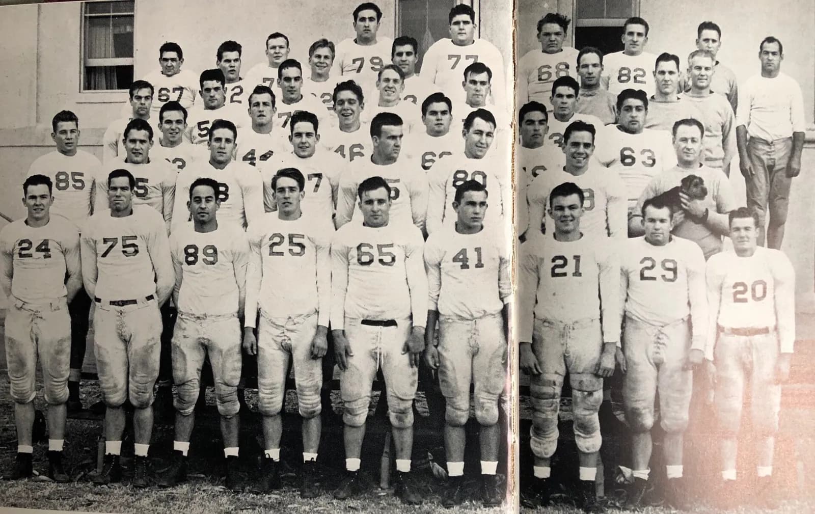 Archival team photograph of the 1945 USC Trojans football team.