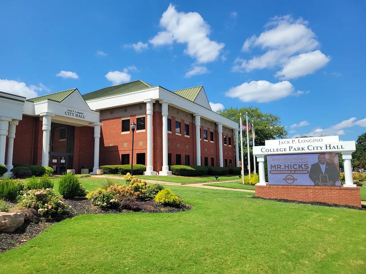 Exterior of College Park City Hall in College Park, Georgia