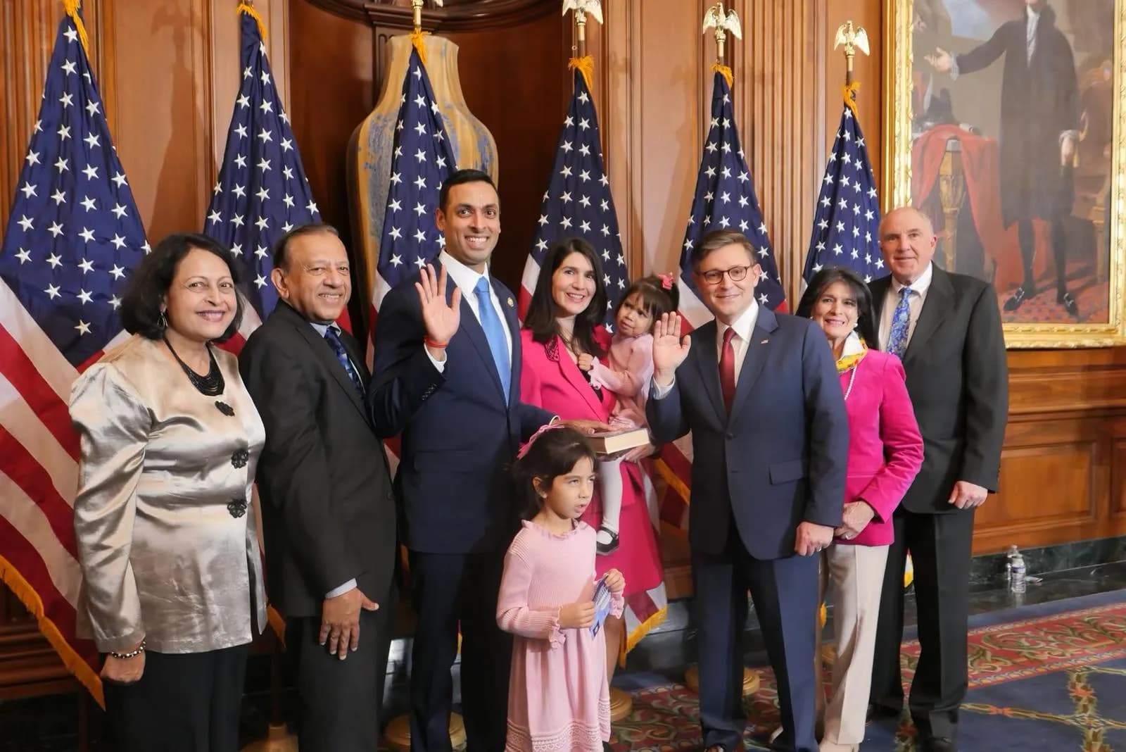 Representative Suhas Subramanyam during his ceremonial swearing-in to Congress