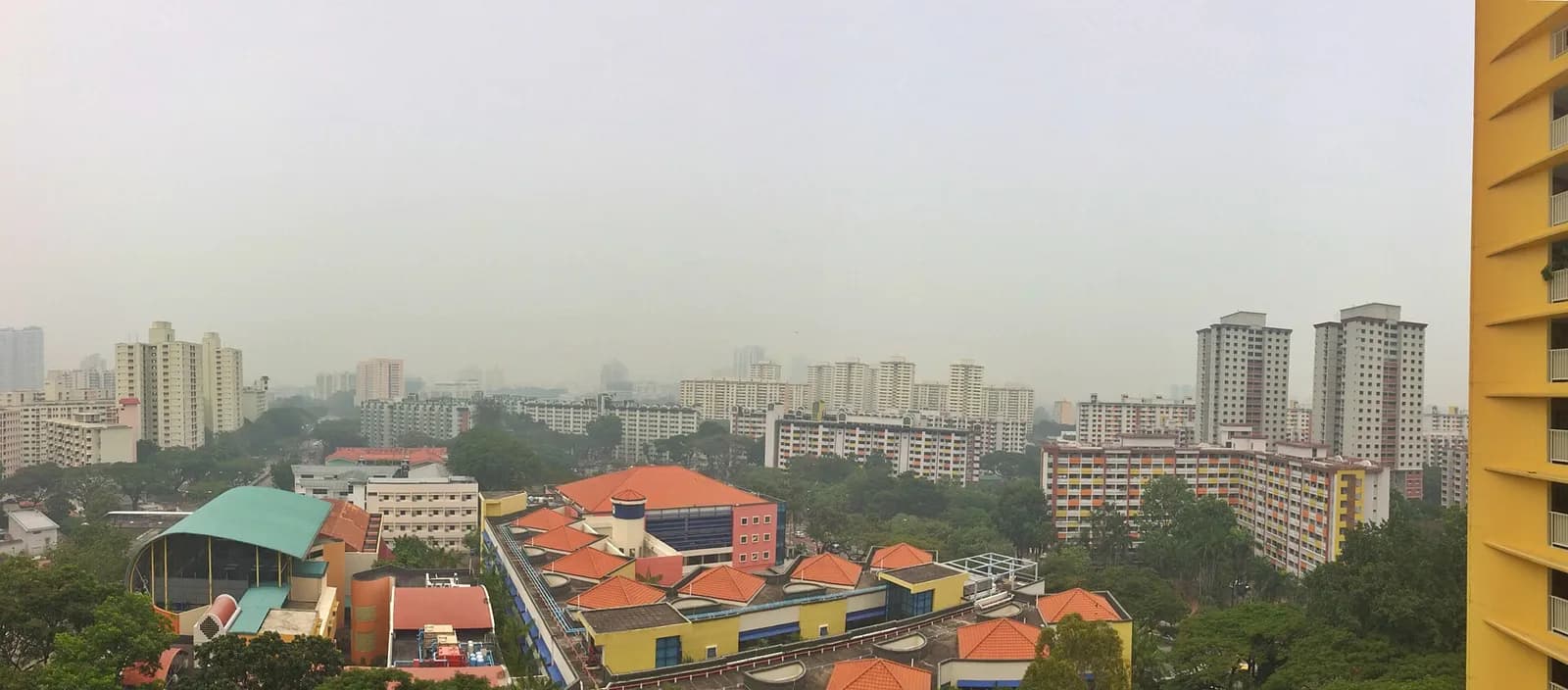 Haze obscures the view across Singapore.