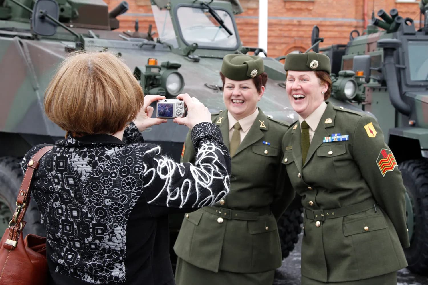Irish Defence Forces personnel at McKee Barracks during an anniversary event.