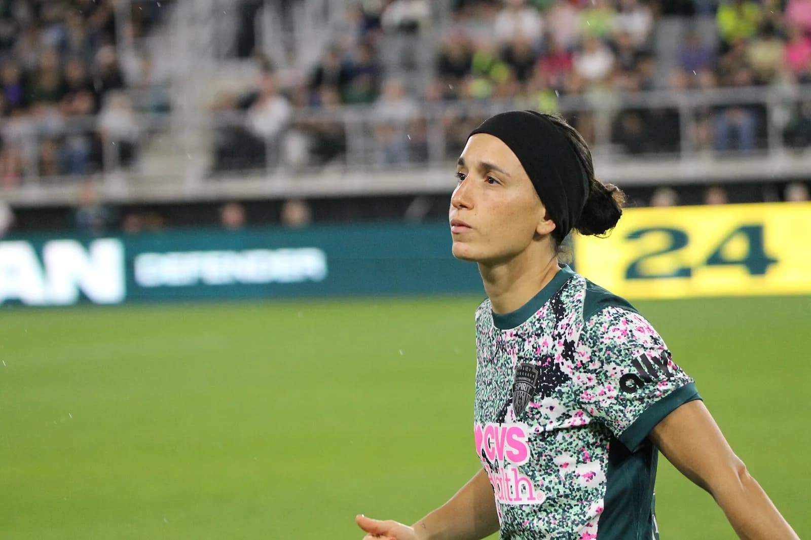 Lucia Di Guglielmo before a Washington Spirit game in Washington, DC.