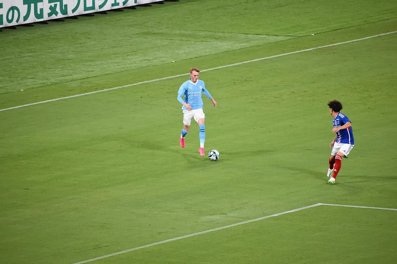 Cole Palmer on the pitch during a Manchester City match against Yokohama F. Marinos in Tokyo in July 2023