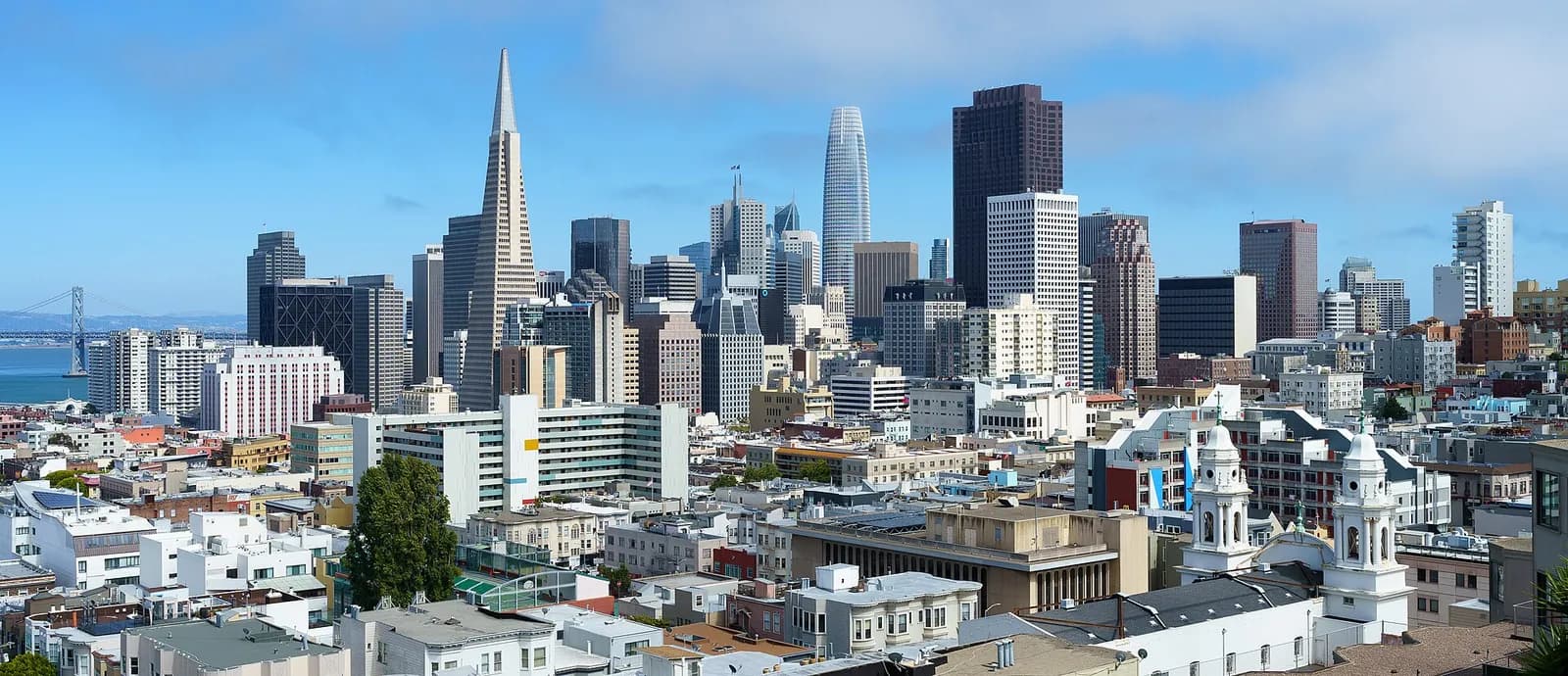Downtown San Francisco skyline viewed from Ina Coolbrith Park.