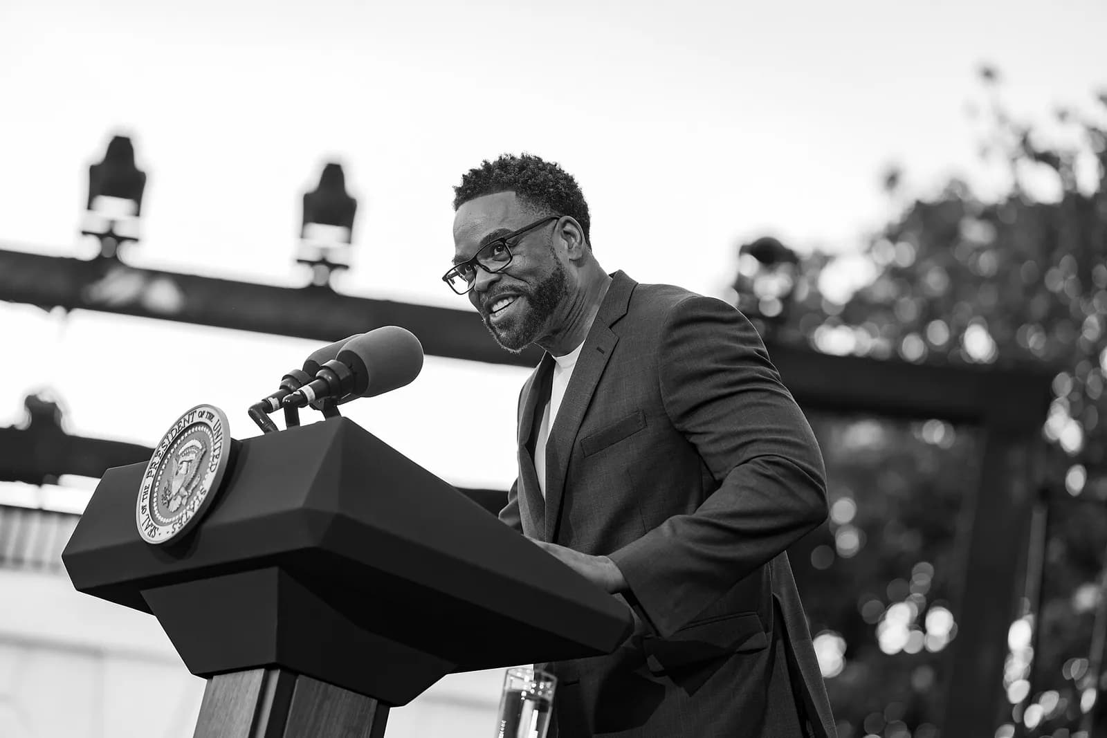Method Man speaks at a Juneteenth concert on the White House South Lawn.