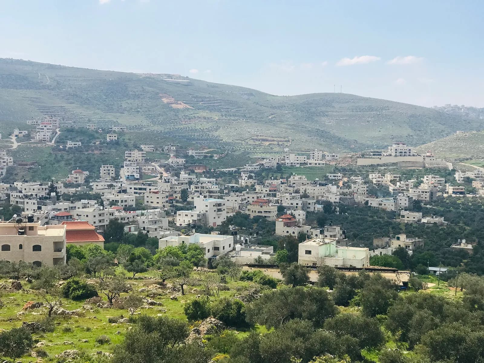View of Khirbet Abu Falah, the West Bank village where the olive harvest attack was reported.