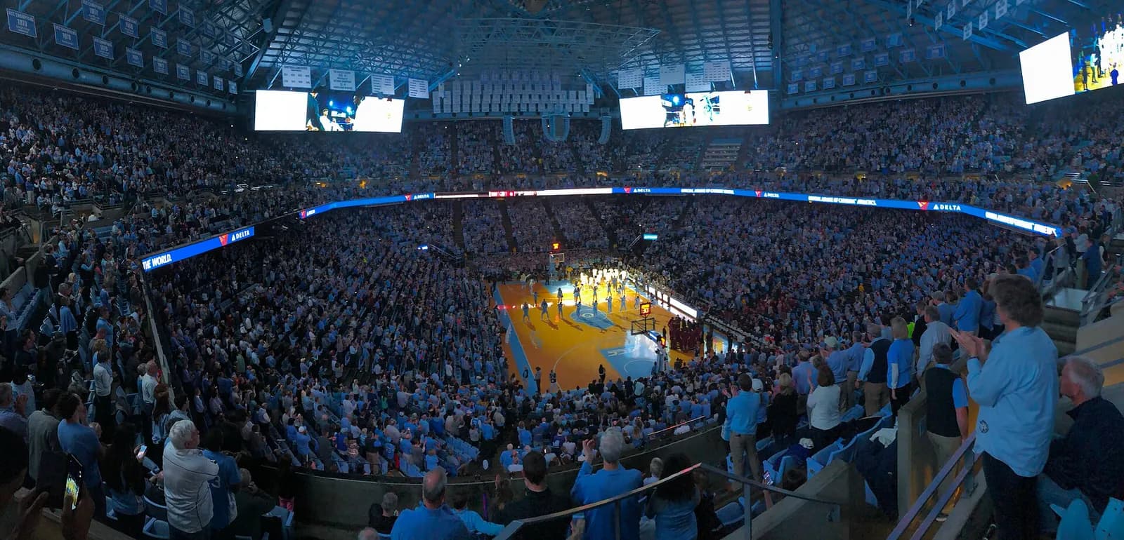 Florida State and North Carolina play a men's basketball game inside the Dean E. Smith Center.