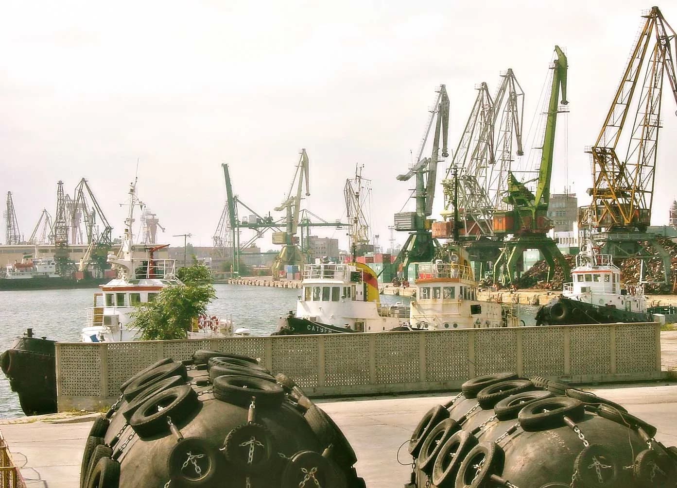 View of the Port of Varna in Bulgaria.
