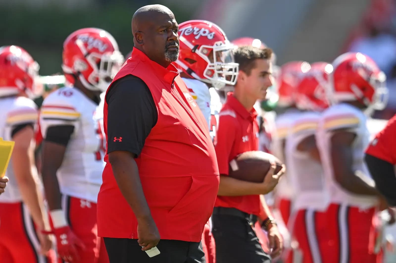 Maryland head coach Mike Locksley before a game.